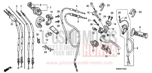 LEVIER DE GUIDON/COMMUTATEUR/CABLE CRF250R9 de 2009